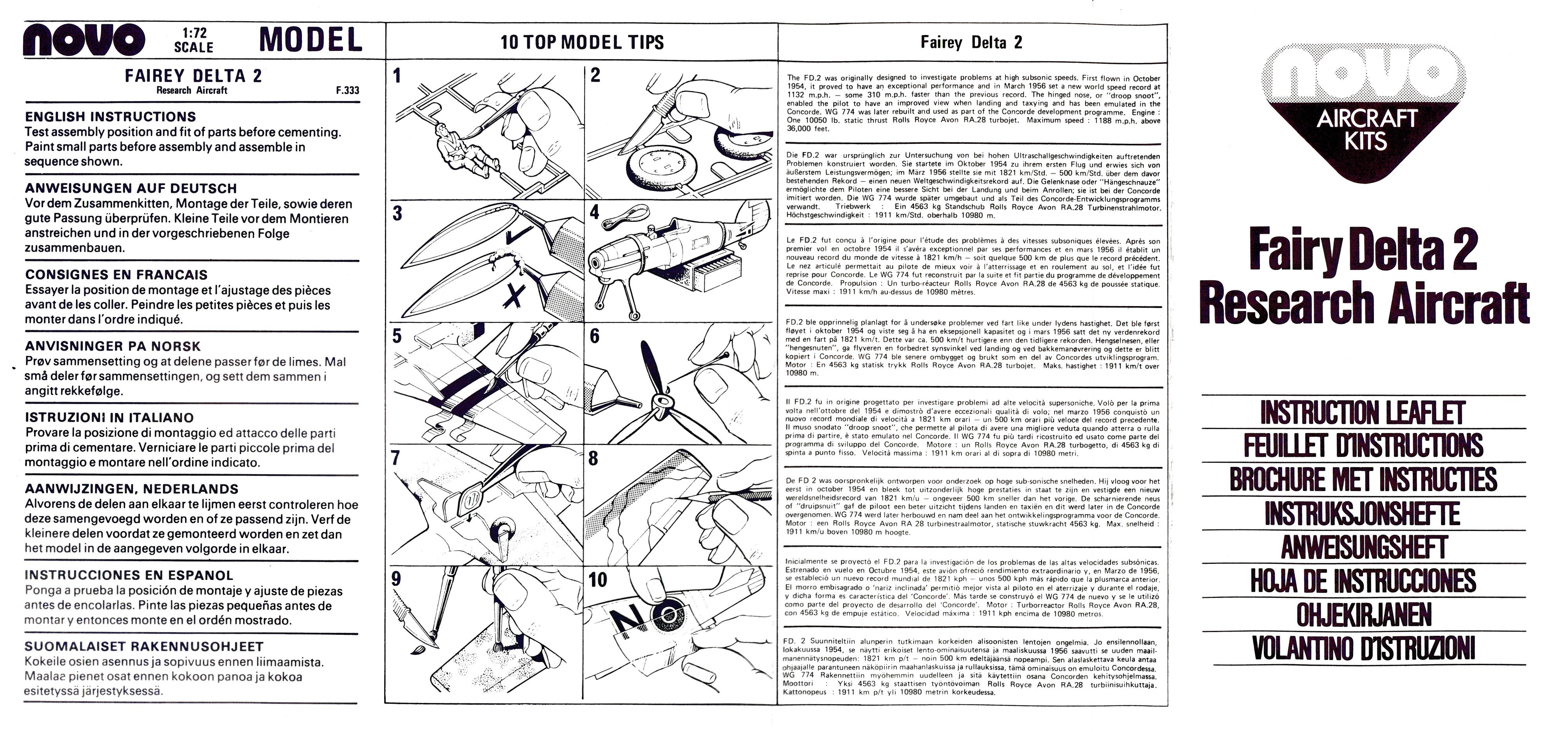 инструкция NOVO F333 Fairey Delta 2